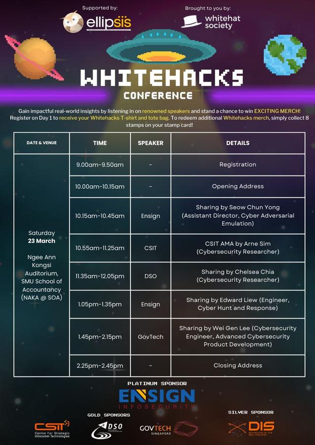 Whitehacks 2024 Day 1 Schedule